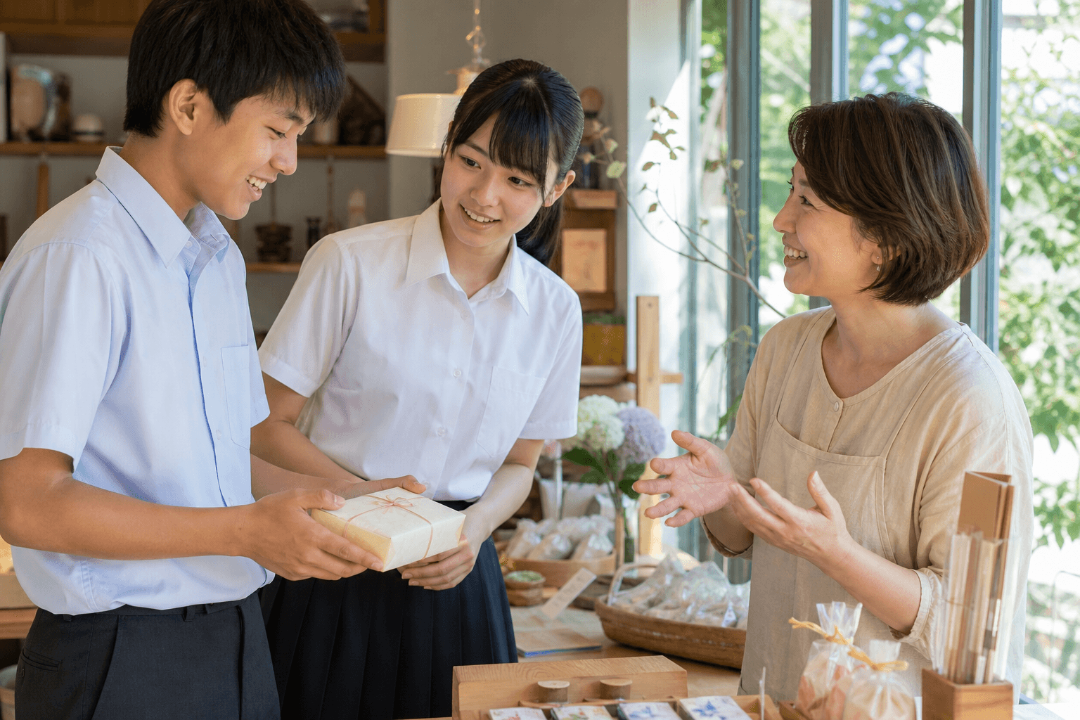 高校生と地域企業の交流イメージ